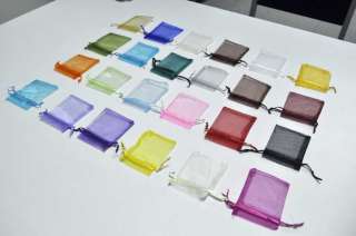 12/25/50/100 pcs Organza Jewelry Gift Pouch Bags 7x9cm 3X4 Inch 24 
