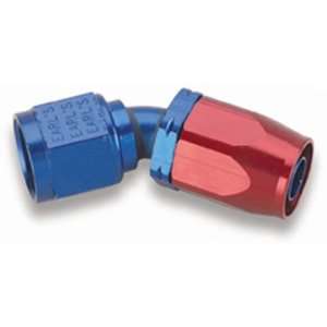  Blue and Red Anodized Aluminum 45 Degree  10AN Hose End: Automotive