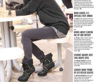 New Studded Buckle Strap Punk Ankle Boots Shoes AU 6 8  