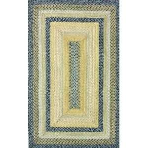   Area Rug Cotton Fabric 2x9 Runner Blue Yellow: Furniture & Decor