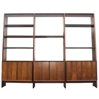 127 Scandinavian CADO System Walnut Wall Unit Shelves  