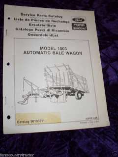 New Holland 1003 Bale Wagon Parts Manual  