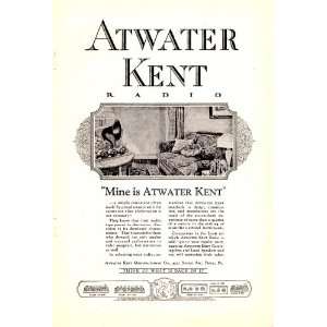  1924 Ad Atwater Kent Radio Original Vintage Print Ad 