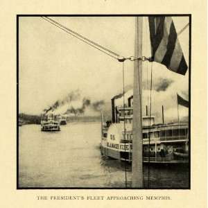  1908 Print Presidents Fleet Memphis Tennessee Alton River 