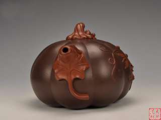   Yixing ZiSha large capacity 1000cc Pottery Pumpkin Teapot  