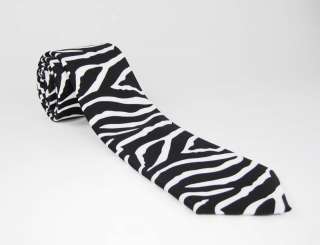 ZEBRA Animal PRINT Tie Necktie Black White  