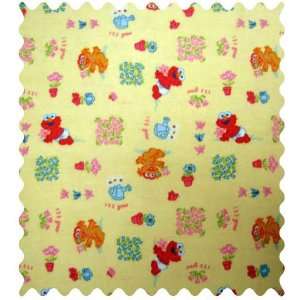  SheetWorld Elmo & Zoe Yellow Fabric   By The Yard Baby