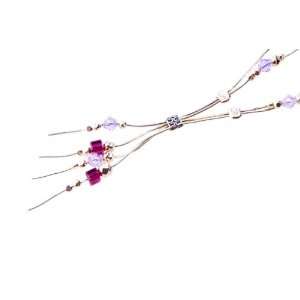  ANYA Entwined Swarovsky Crystals and Amethyst Necklace 