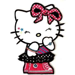 Hello Kitty rock n roll hip hop dress up large Embroidered Iron On 