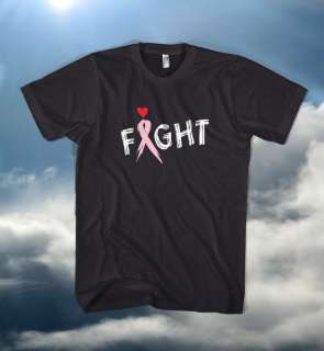 FIGHT Breast Cancer Awareness Pink Ribbon T Shirt  