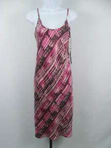 NEW KAREN ZAMBOS Pink Print Silk Tank Dress 4 $258  