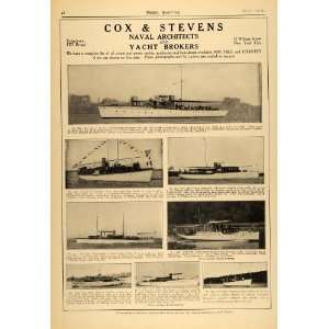  1913 Ad Cox Stevens Yachts Models for Sale or Charter 