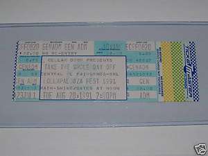LOLLAPALOOZA 91 Unused Ticket SIOUXSIE & THE BANSHEES Janes Addiction 