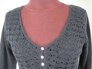 LILLY PULITZER Black Crochet Sweater L  