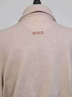 St. John Sport santana knit zip front cardigan sweater tan monogram 