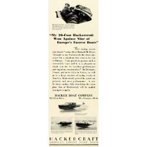   Boat Wood Runabouts Richard M. Busse Cruiser Yachts   Original Print