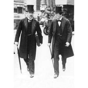  Vintage Art Lloyd George with Churchill, London   04400 4 