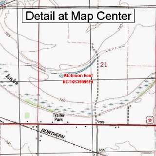  USGS Topographic Quadrangle Map   Atchison East, Kansas 