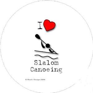  I Love Slalom Canoeing 2.25 inch (6cm) Square Sticker Pack 
