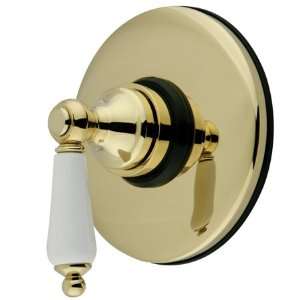   Brass Single Handle Volume Control with Porcelain Lever Handle KB3