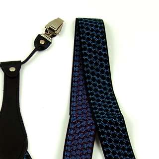 Mens Adjustable Clip on Leather suspenders braces BD148  