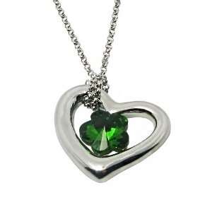  Five pointed Star Love Green Crystal Necklace Jewelry