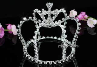 Bridal Wedding Pageant Princess Crystal Mini Tiara Crown T1539  