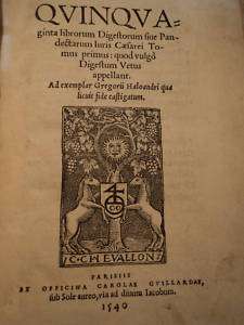1540 Byzantine Justinian LAW Corpus Juris Civilis Greek  