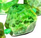 25mm faceted agate green nugget gemstone Loose Beads  