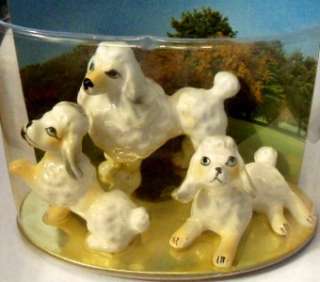 Miniature Bone China Poodle Figurine Set Collectible Dog Figurine No 