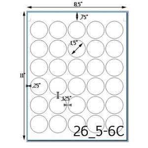  1 1/2 Diameter Round Water Resistant White Vinyl Inkjet 