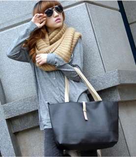 Black Gossip Girl Shopper Clutch PU Leather Shoulder Purse Handbag 