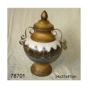  Decorative Vase/Urn Gold, Brown, and White REDGL78701 