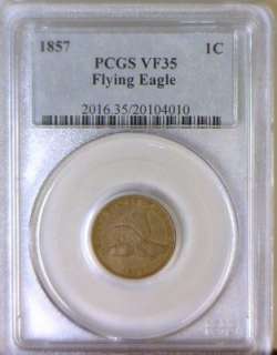 1857 Flying Eagle Cent PCGS VF 35  