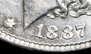 1887 P Morgan Silver Dollar   Die Crack #40 107  