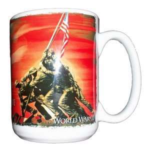  WWII USMC Memorial Coffee Mug: Kitchen & Dining