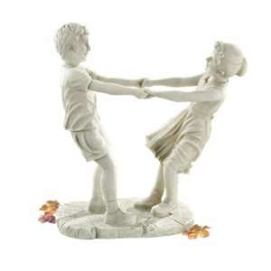  Little Girl and Boy Dancing Garden Statue