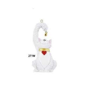  8136 Cat White Personalized Christmas Ornament: Home 