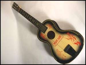 Vintage 1950s Wyatt Earp Toy Wood Guitar Childs  