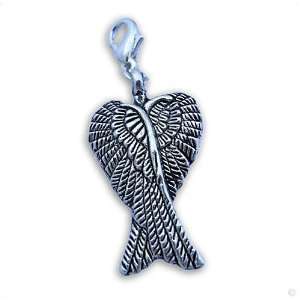   angel wings silver dangle #8456, bracelet Charm  Phone Charm: Jewelry