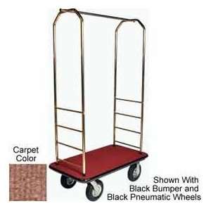  Easy Mover Bellman Cart Brass, Tan Carpet, Gray Bumper, 8 