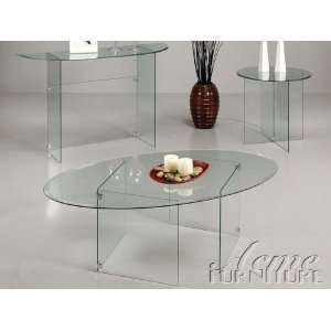  Fran Clear Finish Tempered Glass Top Coffee/End Table/Sofa 