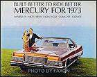 1973 Mercury Sales Catalog XR7 Cougar MX Montego Marqui