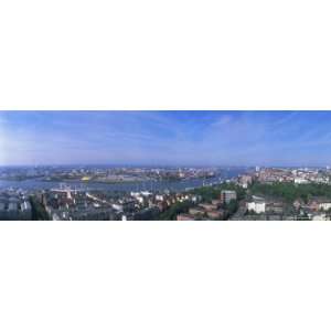 Panoramic View from St. Michaelis, Hamburg, Germany, Europe Premium 