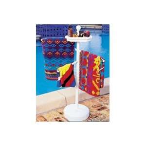 White Outdoor Towel Holder Pool Spa Valet