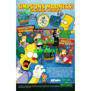 Simpsons Madness: Krustys Fun House: Nintendo NES, Acclaim Video Game 