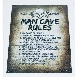 Man Cave Rules Top 10 Gameroom Bar Pub Novelty Tin Sign