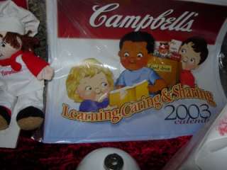   CAMPBELLS SOUP DOLLS ORNAMENTS CALENDARS MAGNET LOT OF 14  