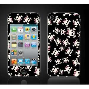 iPod Touch 4G Girl Skulls Pink Bow Crossbones Cute Vinyl Skin kit fits 