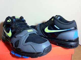 2011 Nike Max Trainer 1.2 Mid Black Neon Blue SZ 9  